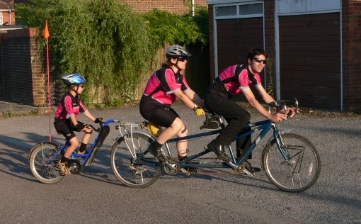 Photo of tandem and trailer - when Luke was about five