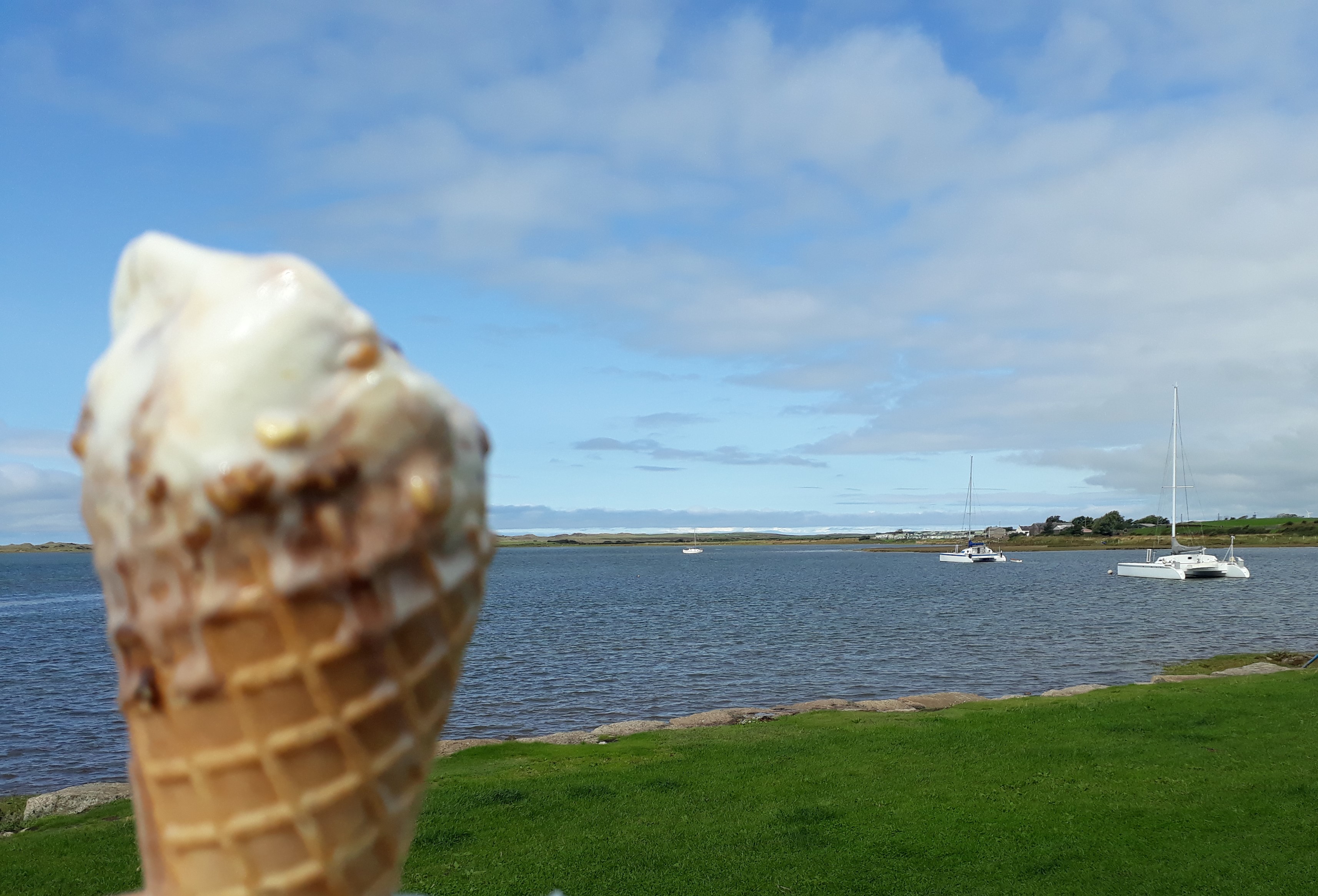 Photo of an ice cream with view across river/sea at Ravenglass