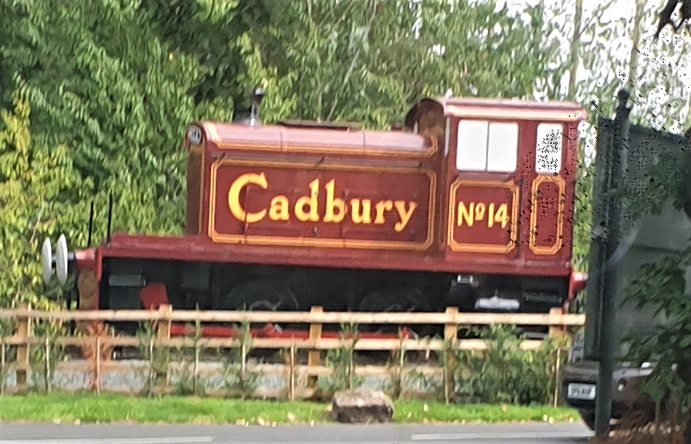 Photo of the Cadbury engine at Statfold Barn entrance