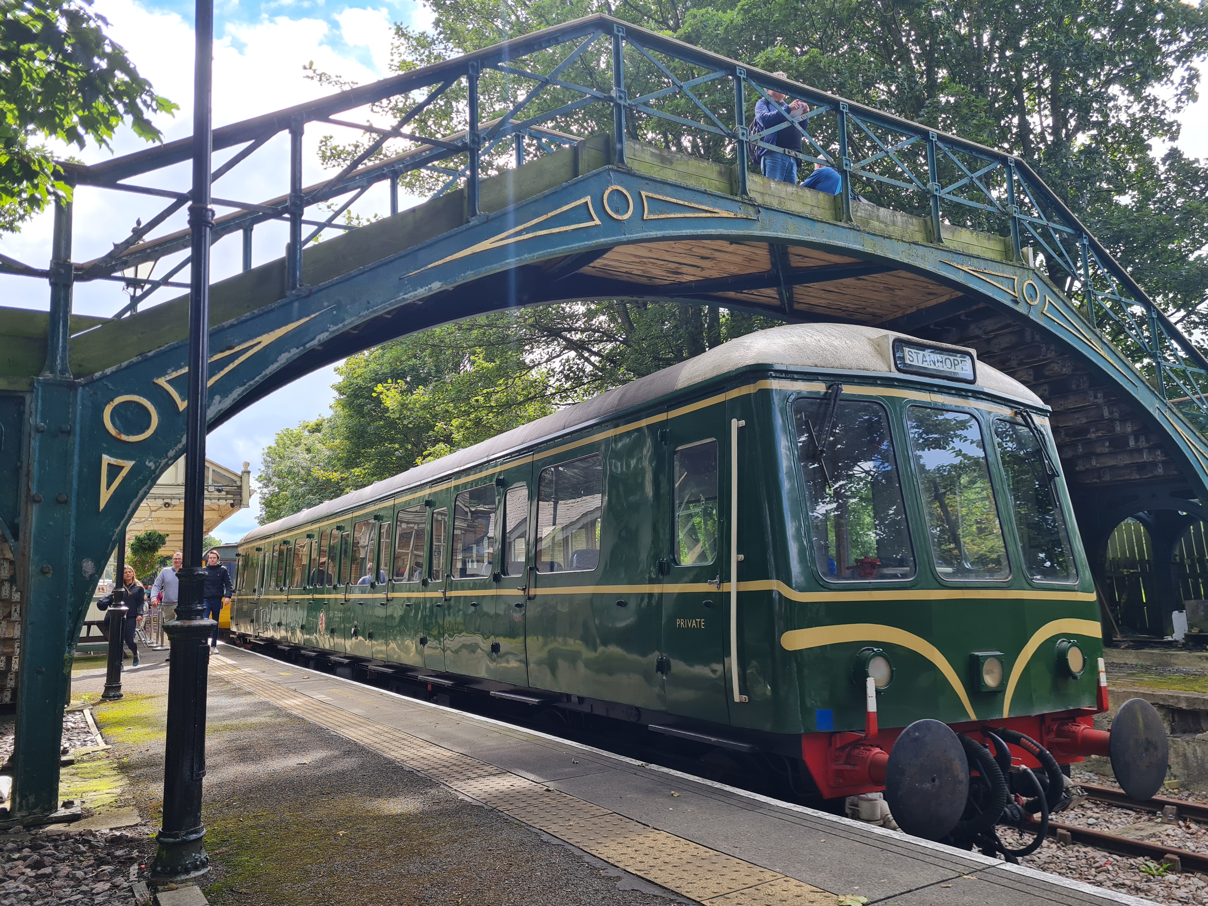 Photo of Weardale Railway - Green bubble car at Stanhope under bridge