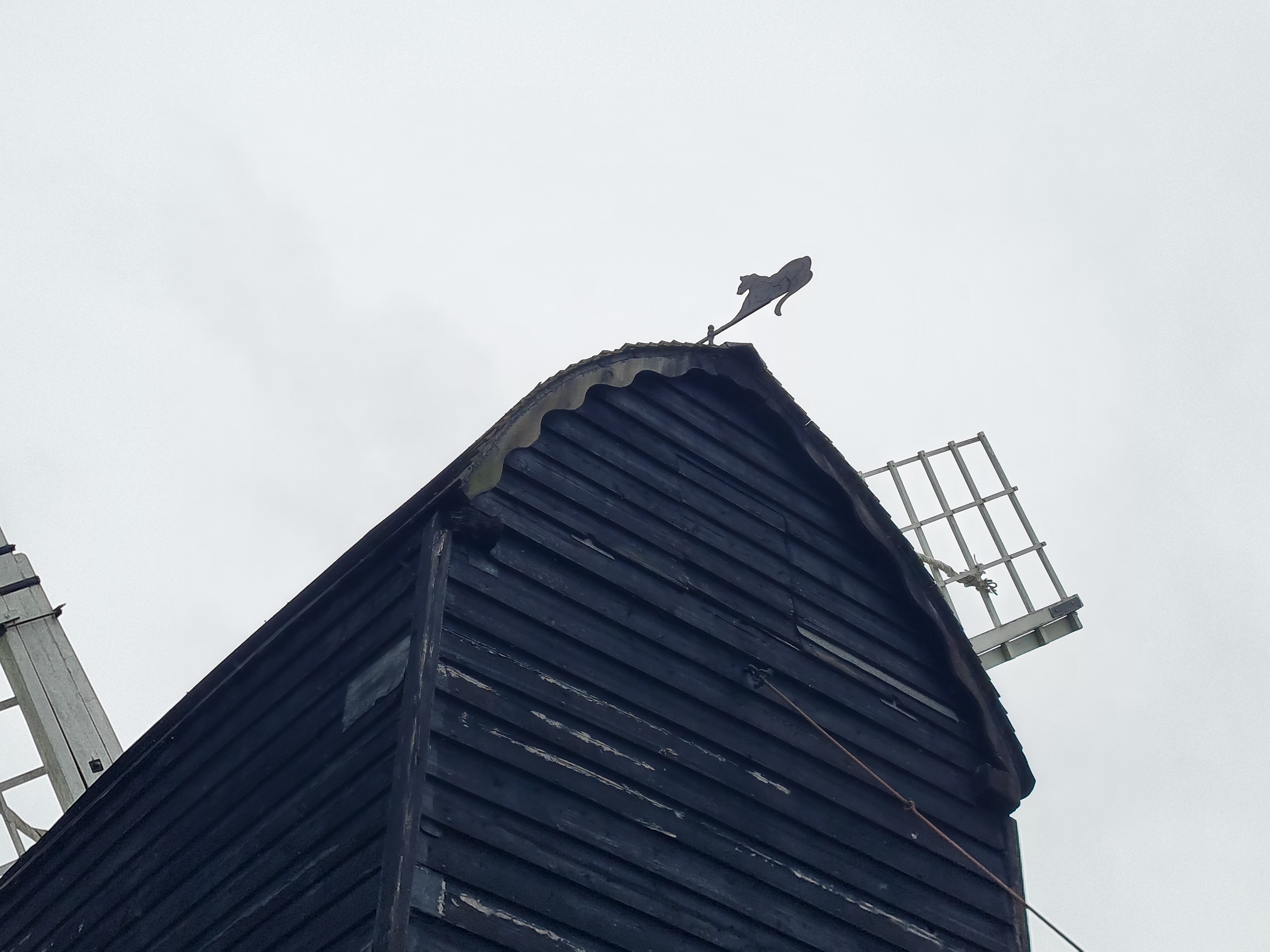 Photo of cat weather vane on Avoncroft windmill