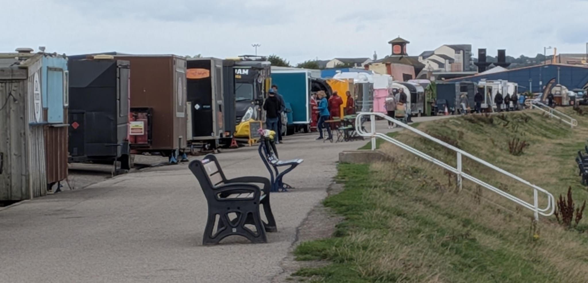 Photo of catering vans by Aberdeen seafront