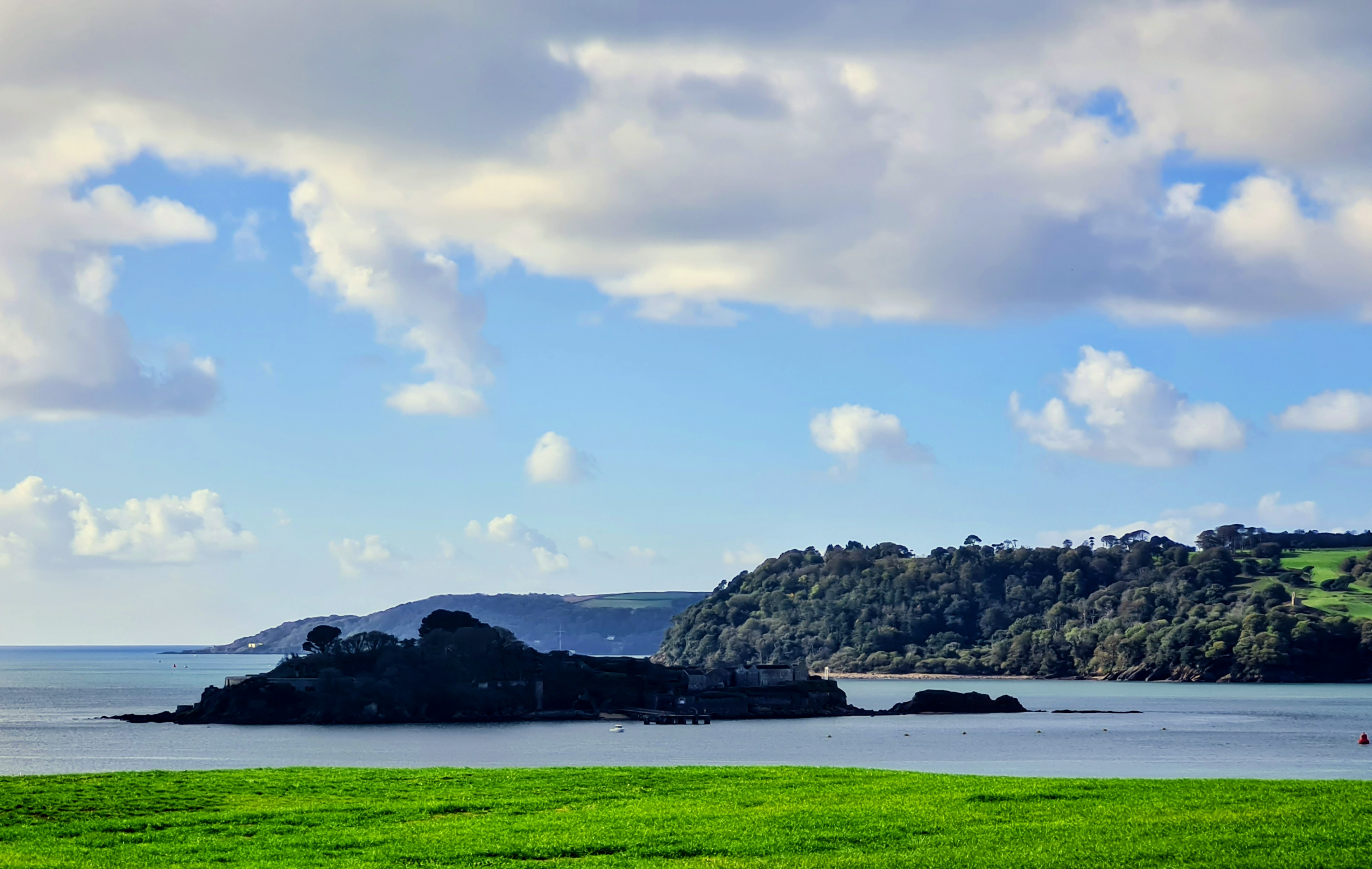 Photo of Drake’s Island and Plymouth Hoe